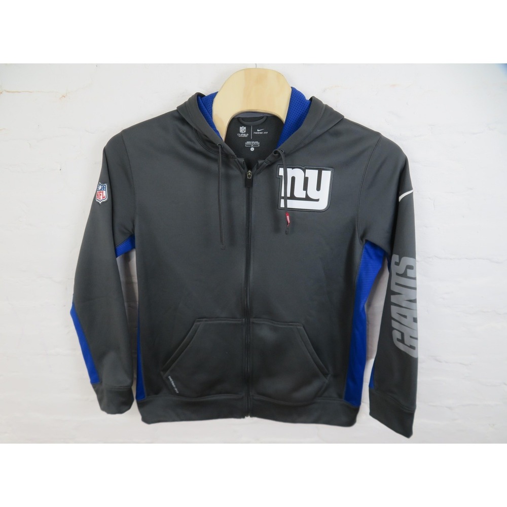 New York Giants Sweatshirt Men Large Nike Therma Fit Gray NFL Football Hoodie
